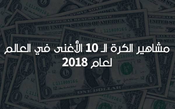 إنفوجرافيك  مشاهير الكرة الـ 10 الأغنى في العالم لعام 2018