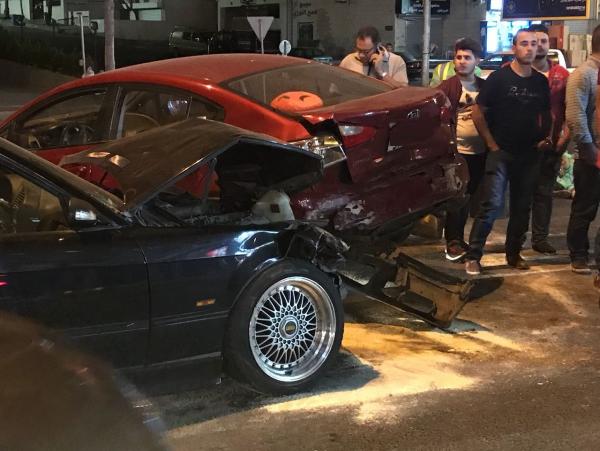 حادث سير في شارع المدينة المنورة فجر اليوم صور