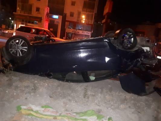 4 إصابات في حادث تصادم مروّع بالشميساني ..صور