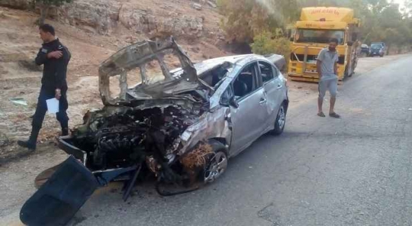 إصابة سيدة بحادث تدهور على طريق اربد عمان