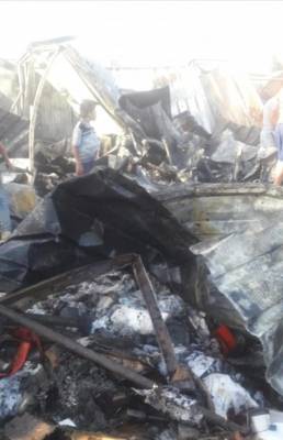 احتراق عدة كرفانات في مخيم الزعتري (صور)