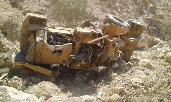 وفاة مواطن اثر تدهور جرافة (صور)