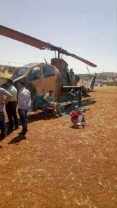 هبوط اضطراري لطائرة هيلكوبتر في المفرق