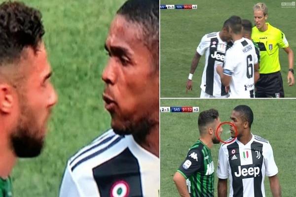 بالفيديو .. لاعب يبصق في وجه منافسه بمباراة يوفينتوس