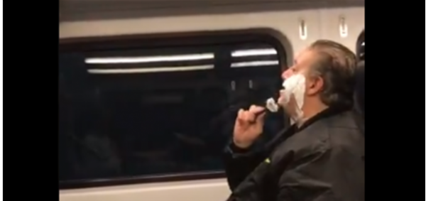 شبيه عوني مطيع وهو يحلق في قطار تثير جدلا في الاردن