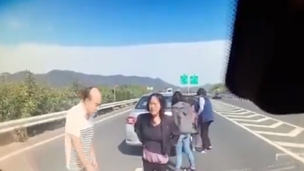 عائلة تنجو من حادث سير وتتعرض لآخر خطير جدا بعد ثوان! (فيديو)