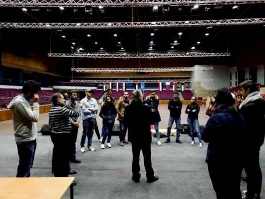 ورشة عمل في التمثيل والإخراج لقسم التصميم السينمائي والتلفزيوني والمسرحي في عمان الاهلية