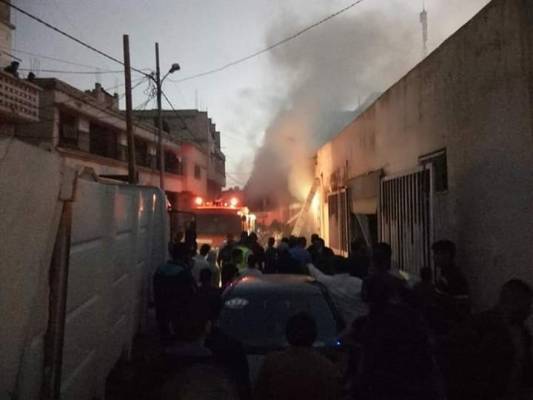 بالصور ..حريق في مستودعات المؤسسة العسكرية في الشونة الشمالية