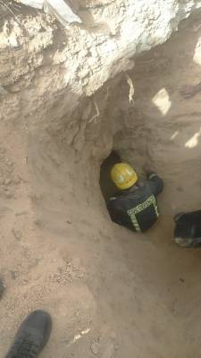 وفاة شخص اثر انهيار أتربة وردم داخل حفرة في معان (صور)