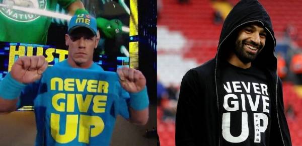 جون سينا يبرز استعانة صلاح بجملته الشهيرة أمام برشلونة