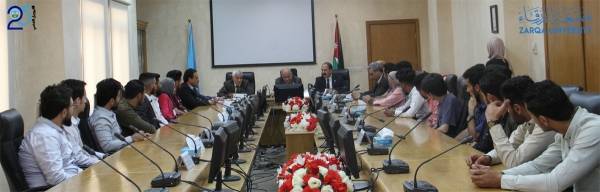 أعضاء مجلس الطلبة الواحد والعشرون في جامعة الزرقاء يؤدون القسم