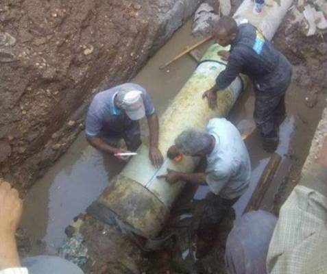مياهنا: كسر خط ناقل رئيسي من قبل مقاول الباص السريع سيوقف ضخ المياه في شمال العاصمة