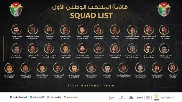 الجهاز الفني لمنتخب النشامى يعلن قائمته الأولية للمشاركة في بطولة غرب آسيا