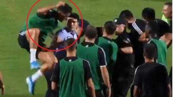 مشهد طريف.. رونالدو يقفز على شرطي لتحرير أحد المشجعين