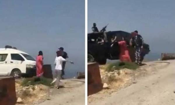 رجل أمن لبناني يصفع سيدة على وجهها (فيديو)