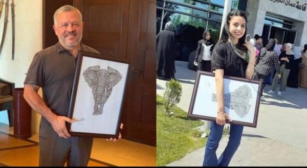  فيل ياقوت  وقصة ايصال الرسمة لجلالة الملك عبدالله