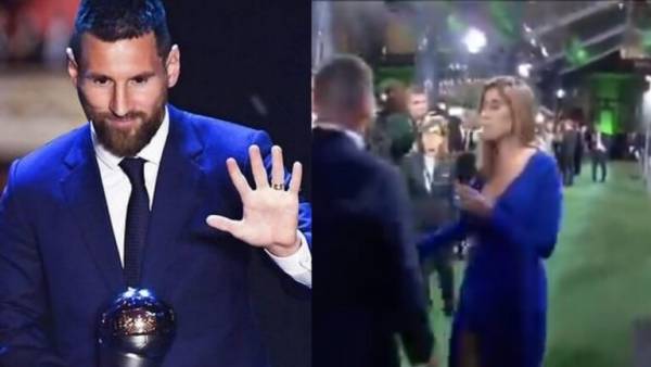 بالفيديو..ميسي يحرج مذيعة حفل الأفضل