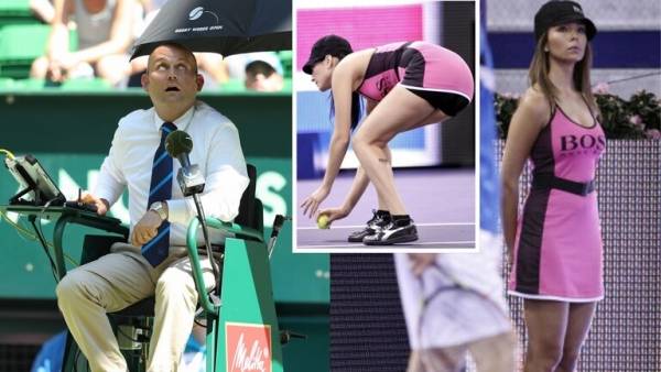 حكم كرة مضرب يتحرش بجامعة كرات أثناء المباراة (فيديو)