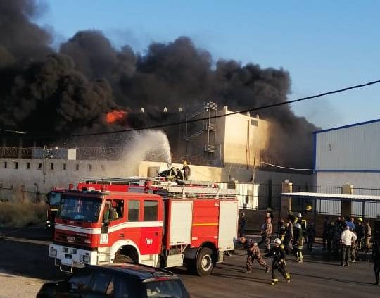 حريق فندق بمنطقة وسط البلد في العقبة