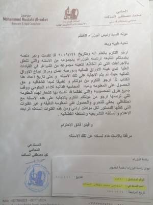 الساكت يسأل الحكومة عن شواغر في القيادات العليا