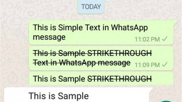 حيلة ذكية لشطب نص رسالة (واتساب)