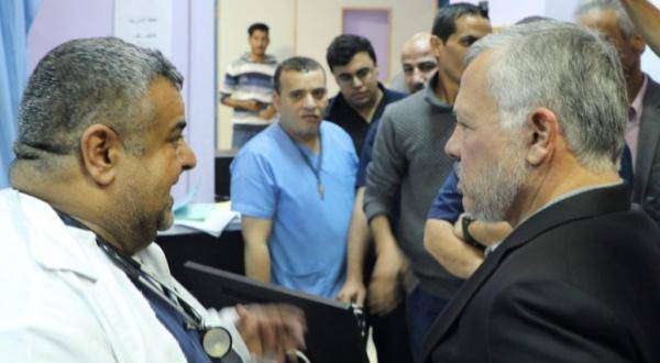العيسوي وجابر والعموش في مستشفى التوتنجي لتنفيذ توجيهات الملك