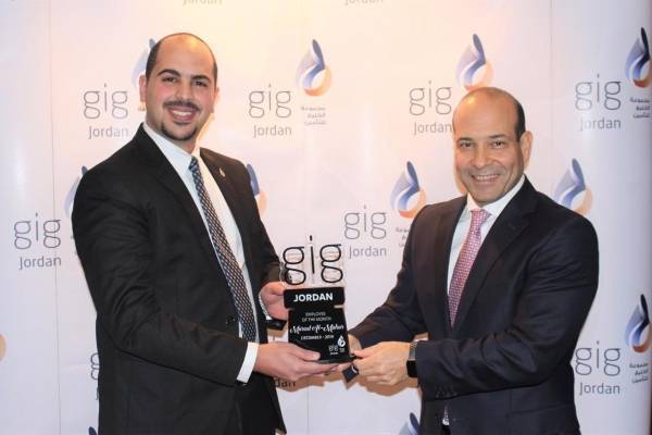 شركة gigJordan  تكرم الموظف المثالي لشهر ديسمبر 2019   مراد المهر 