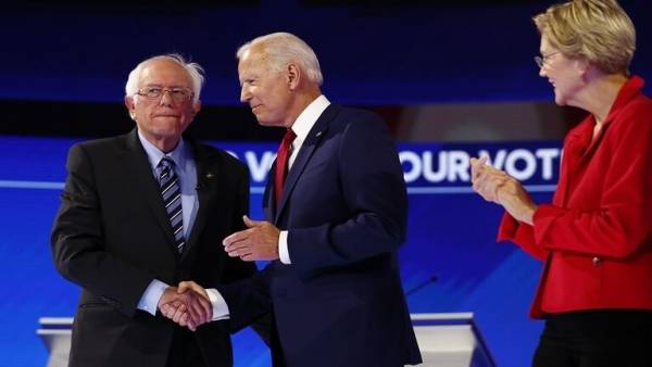 للمرة الأولى.. بايدن وساندرز وجها لوجه في مناظرة تلفزيونية