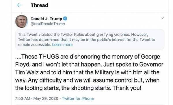 تويتر يمنع التعليق على تغريدة جديدة لترامب