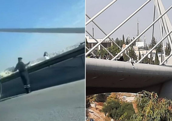 بالفيديو .. مشهد بطولي لرجل أمن يمنع فتاة من الانتحار فوق جسر عبدون.. والحواتمة يكرم