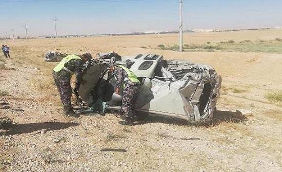 وفاتان و3 إصابات بتدهور مركبة في البادية الشمالية