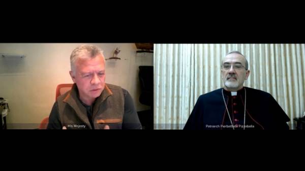 الملك يبارك تنصيب البطريرك بيرباتيستا بتسابلا بطريركا للاتين في القدس