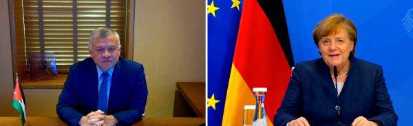 الملك يبحث مع ميركل سبل تعزيز الشراكة