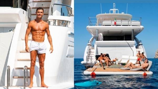 رونالدو يتغنى بصديقته جورجينا أثناء قضاء إجازته على يخت.