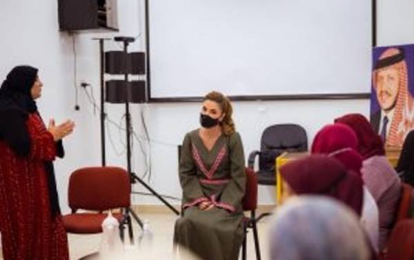 الملكة رانيا : شعرت بالعزيمة والإرادة الموجودة عند أهل الشوبك