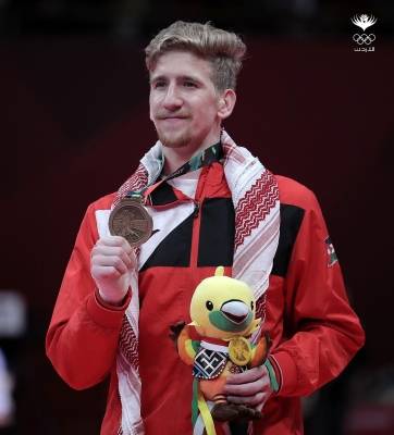 لاعب منتخب التايكواندو الشرباتي في المركز الثاني عالميا