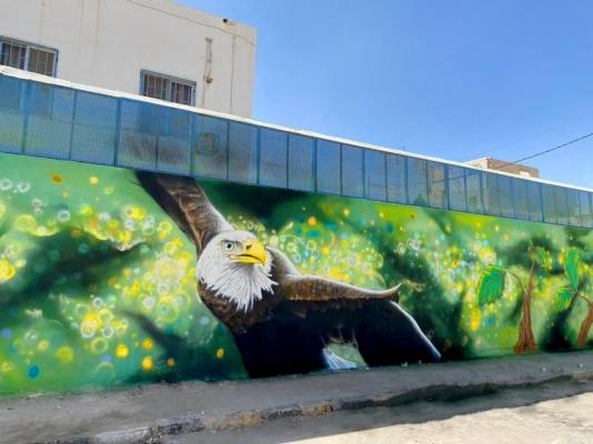 جدارية تزين جدار الطالبية خدمات وتأهيل ولمسة جمالية من JTI لمركز الطالبية للتأهيل المجتمعي