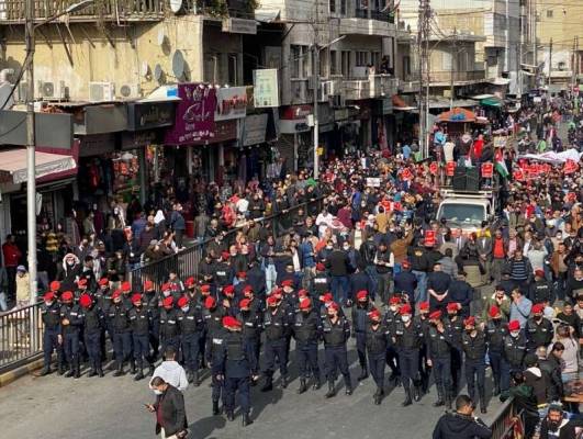 للجمعة الثانية على التوالي .. مسيرة حاشدة في وسط عمان تندد باتفاقيات التطبيع مع صهيون