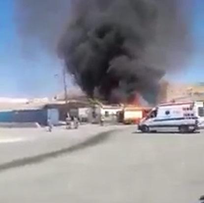 بالفيديو ... حريق براد في جمرك عمان