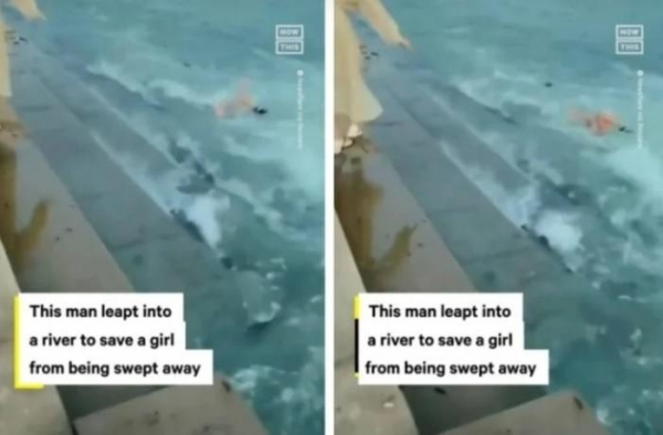 بالفيديو: موقف بطولي لمدرس أنقذ طفلة من الغرق بالصين