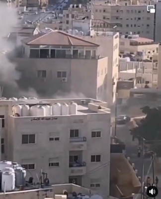 اصابة نتيجة اندلاع حريق كبير بعمارة سكنية في عمان