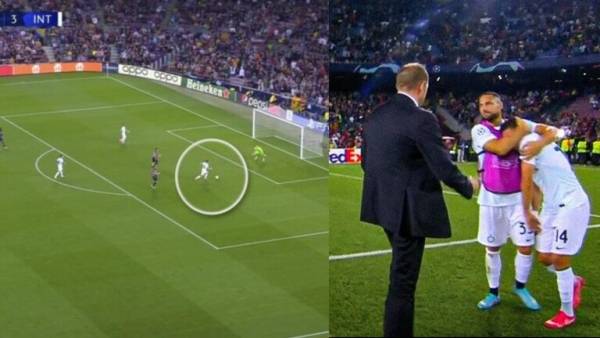 نجم الإنتر يدخل في نوبة البكاء بعد فرصة قاتلة أمام برشلونة (فيديو)