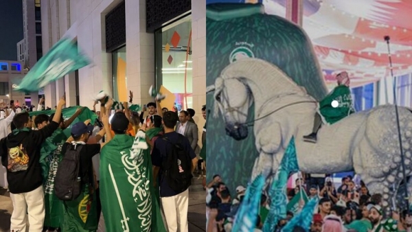 بالفيديو.. جماهير الأخضر تنظم مسيرة في الدوحة قبل مواجهة الحسم أمام المكسيك