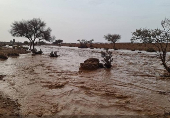 انقاذ شخصين حاصرتهما السيول في منطقة باير