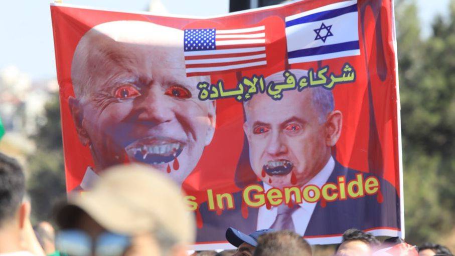 متظاهرون أردنيون: نتنياهو وبايدن شركاء في الإبادة