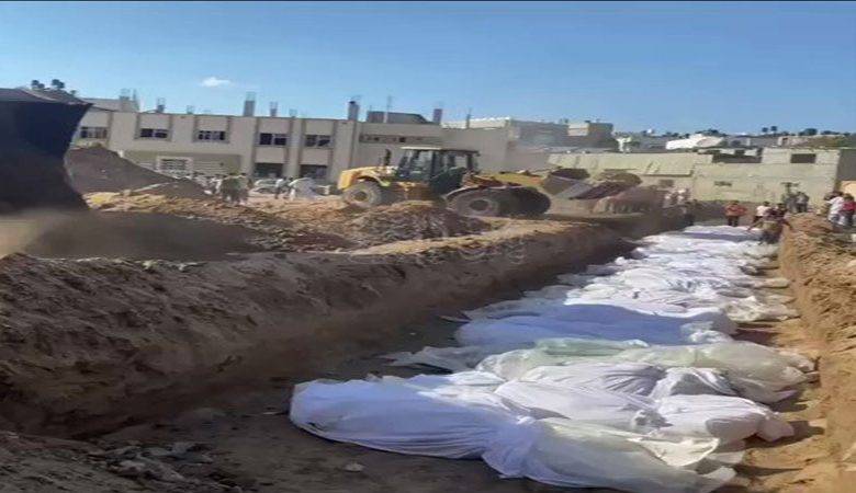 مقابر جماعية لشهداء غزة وجثامين مجهولة الهوية تم ترقيمها