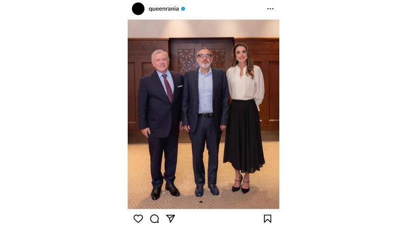 الملكة عبر انستغرام: برفقة الملك والطبيب غسان ابو ستة