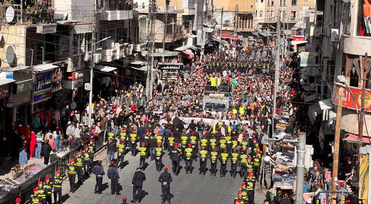 الأردنيون يواصلون مسيراتهم الرافضة للعدوان على غزة ودعما للمقاومة