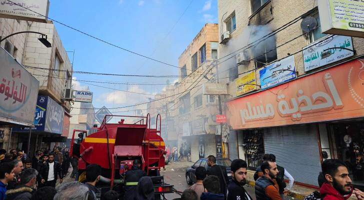 إصابات بحريق في مجمع تجاري في الرمثا