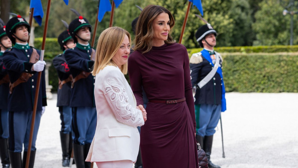 الملكة رانيا تناقش المأساة الإنسانية في غزة مع رئيسة الوزراء الإيطالية